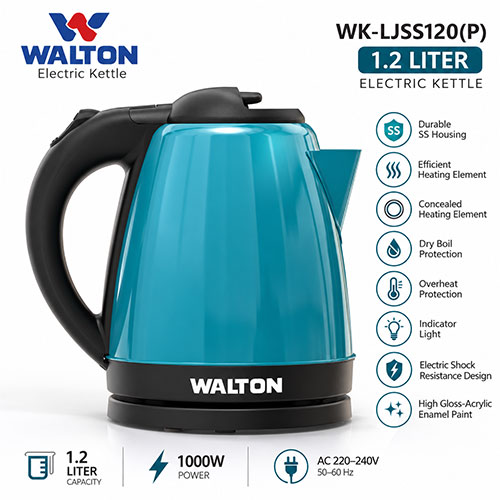 Walton WK-LJSS120(P) 1.2 Liter 1000W Electric Kettle